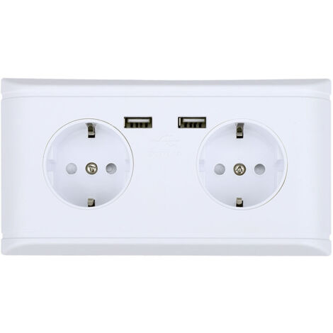 Decdeal Prise de courant murale multifonctionnelle EU Plug avec double port USB pour le chargement du téléphone 250V (1/5)