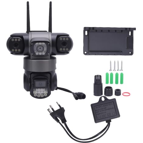2MP Triple Lens Security Camera WiFi 2,4 GHz avec détection de mouvement 2 voies Talk Smart Alarm Pouri (1/5)