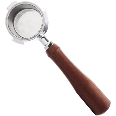 Porte-filtre sans fond de 51 mm avec panier en acier inoxydable à 3 oreilles et poignée en bois massif, pièces de rechange compatibles avec la machine Delonghi EC685/EC680 (1/5)