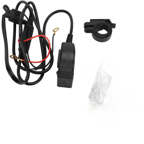 Decdeal Motorcycle Phone Charger USB A + Type C 12 à 24V avec voltmètre et sur l'interrupteur OFF pour la tablette GPS interface SAE Green (1/2)