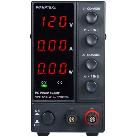 Wanptek NPS1203W 0-120 V 0-3 A Alimentation CC à découpage Affichage à 3 chiffres LED Mini alimentation réglable de haute précision AC 115 V/230 V 50/60 Hz Tension et courant régulés double sortie (1/5)