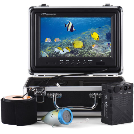 Decdeal – Caméra sous-marine 1200TVL pour pêche – Moniteur LCD 7/9 pouces – 12 LED IR – Câble 15/30/50m – Étanchéité IP68 pour exploration aquatique - WITH 12 IR