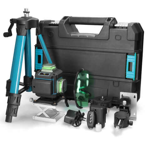 Niveau laser 16 lignes 3° Machine auto-nivelante Outil de nivellement de batterie au lithium rechargeable Autocollant mural omnidirectionnel étanche, avec trépied réglable en hauteur (1/5)