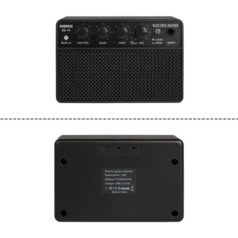 Decdeal Kokko 10W Small Guitar Guitar Amp MINI Portable Practice Concevoir pour Daily Street Performances Audio Rechargeable Prise en charge BT / CASE CONNECTION 6.35 mm Interface et amplificateur de (1/5)