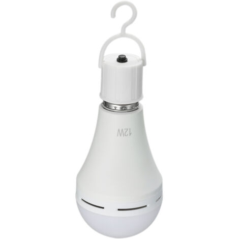 Lot de 2 ampoules LED d'urgence multifonctionnelles rechargeables de 12W équivalentes à 60W 6000K, E26/E27, AC100240V, lampes suspendues pour l'extérieur (1/5)
