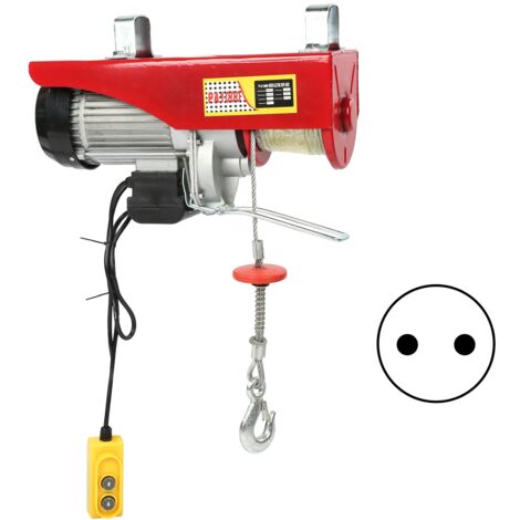Decdeal Treuil électrique de levage avec câble en acier de 18 mètres, capacité de charge : 500 kg à 1 000 kg, 1 800 W, prise UE 220 V (1/5)