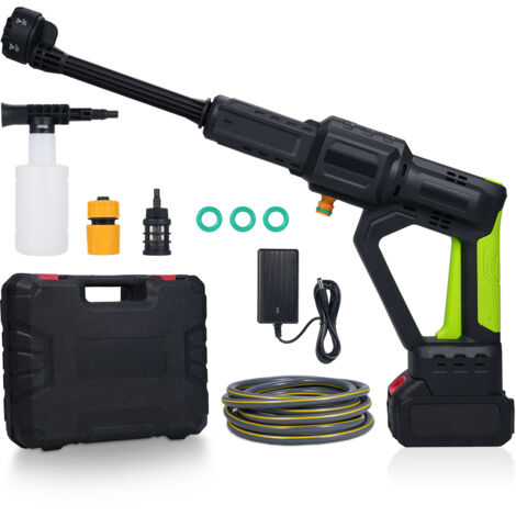 Decdeal Nettoyeur Haute Pression Sans Fil Portatif,Buse 6 en 1, 3 Vitesses de Débit Réglables,Témoin LED de niveau de batterie(Véhicules/Plantes/Clôtures) Prise UE (1/5)