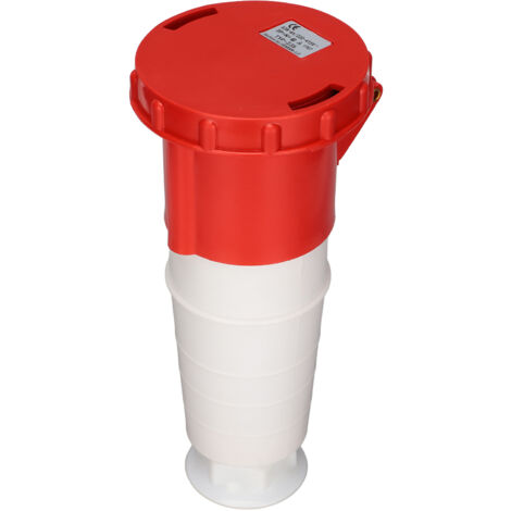 Decdeal Prise industrielle 5 broches 63A, Stable, étanche, Compact, Aviation, pour brasseries, ateliers, Camping, rouge (1/5)