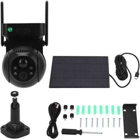 Caméra de sécurité solaire sans fil Wifi WiFi HD HD Surveillance alimentée par batterie avec vision nocturne (1/5)