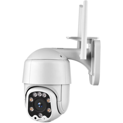 Caméra de sécurité WiFi extérieure sans fil, 1080P Pan Tilt Zoom Surveillance CCTV Caméra PTZ résistante aux intempéries, avec audio bidirectionnel, détection de mouvement (1/5)