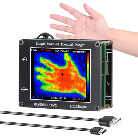 Decdeal – Caméra d'imagerie thermique portative 32 x 24 pixels – Résolution 240 x 320 – Plage de mesure -40 ℃ à 300 ℃ – Taux de rafraîchissement 8 Hz
