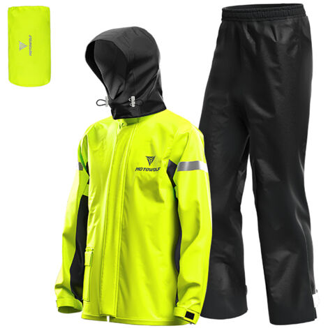 Combinaison de pluie pour moto pour hommes, veste et pantalon imperméables réfléchissants pour l'extérieur, équipement de pluie pour vélo, équitation, Camping, randonnée (1/5)