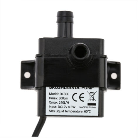 Anself Mini pompe à eau et huile ultra silencieuse DC 12 V 4,5 W sans balais étanche submersible pour fontaine d'aquarium circulant 240 L/H Ascenseur 300 cm (1/5)