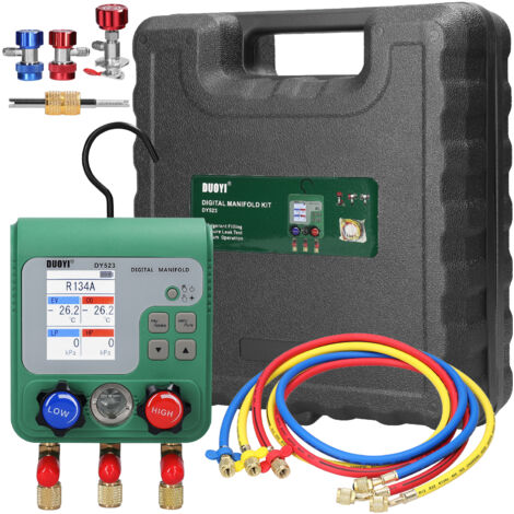 Electronic AirConditioning Refrigerant Fluoride Meter Vacuum Pressure Gauge Digital Manifold Gauge Automobile Refrigerant Repairing Vacuum Meter (1/5)