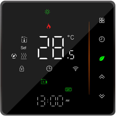 Contrôleur de température de Thermostat intelligent WiFi, Programmable hebdomadaire, application Mobile/commande vocale, Compatible avec Alexa/Google Home, Noir, pour chauffage de l'eau, 5A (1/5)