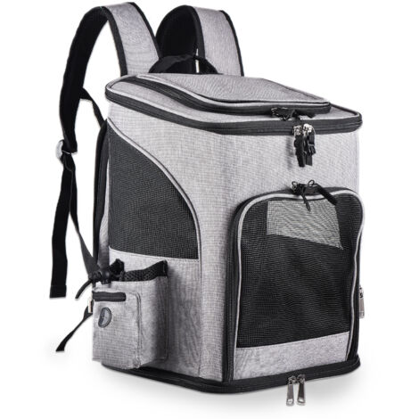 Sac à dos de transport pour animaux de compagnie, pour grands et petits chats et chiens, chiots, caractéristiques de sécurité et dos coussiné (1/5)