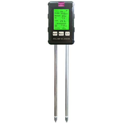 Decdeal Médinier d'humidité du sol 6-en-1 PH HUMIDE / FERTILITÉ / PH / TEMPÉRATURE / HUMIDICE / LUMIÈRE À 90 DEGREE ROTACTABLE Backlight LCD Afficher l'outil de jardinage pour le jardin de pelouse Uti (1/5)