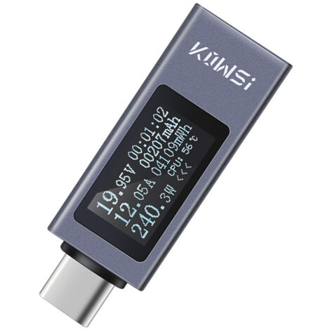 Testeur de charge de téléphone portable de Type C PD, voltmètre à courant continu, compteur de puissance, boîtier en alliage d'aluminium, Support de tension 4-30V, courant 0-12A (1/5)