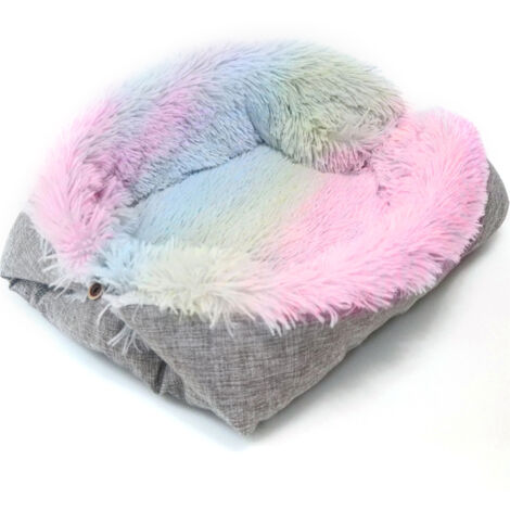 Lit pour chat à double usage, lit pour chat et lit pour chien, coussin chaud en peluche, lit pour animaux de compagnie quatre saisons, lit pour chat et chien, Coloré (1/5)