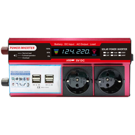 Onduleur solaire à onde sinusoïdale modifiée, DDB-650W EU, pour voiture,Rouge (1/5)