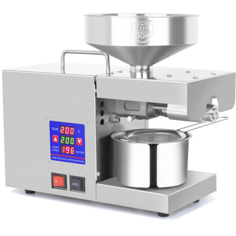Decdeal – Machine de presse à huile 610 W – Température réglable 0-300 ℃ – Grand port d'alimentation 38 mm – Pour graines de lin, colza, arachide, soja