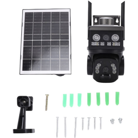 Solar Outdoor Camera Proof Proof Motion DÉTECTION Consommation à faible puissance Double objectif 360 ° Vue 4G Sécurité sans fil pour la maison