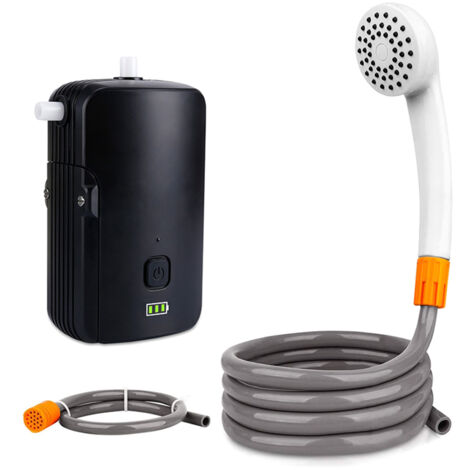 Douche de camping Douche électrique extérieure/intérieure avec affichage de la puissance de la batterie, 2 modes de débit 4400 mAh Charge rapide rechargeable par USB, 8,2 pieds pour le camping (1/5)