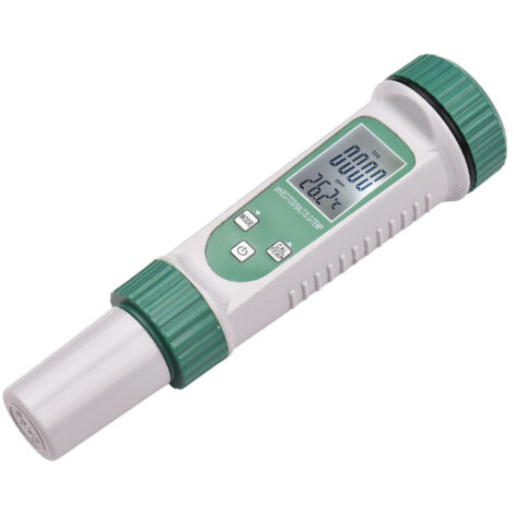 Analyseur de qualité d'eau multifonctionnel 6-en-1 PH/EC/TDS/SALT/S.G/Temperature Ecran digital rétro-éclairé Gris+Vert PH-786(sans batterie) (1/5)