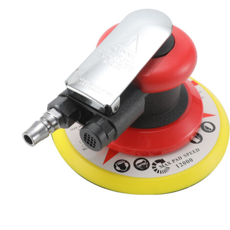 Ponceuse pneumatique 6 pouces polissage ponçage cirage pour mur de voiture bois métal 10000 tr/min rouge, Rouge, 6 pouces (1/5)