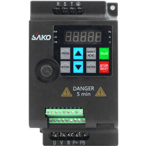Convertisseur de fréquence variable VFD d'inverseur vectoriel de 3 phases 380V pour le contrôle continu de vitesse de moteur, Multicolore, 0,75 kW (1/5)