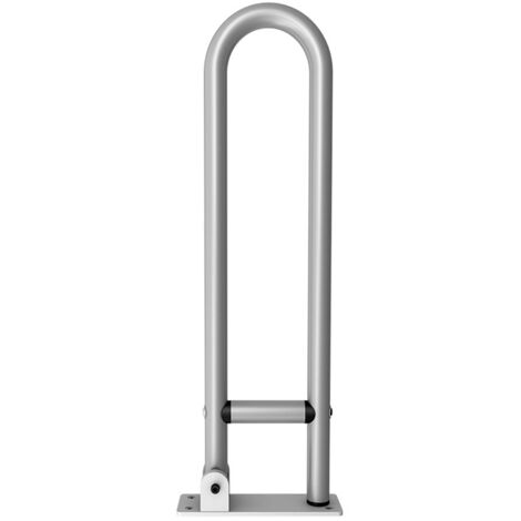 Main Courante en Alliage d'aluminium, pour Toilettes, Main Courante Anti-Chute de Salle de Bain, poignée de Barre d'appui de sécurité à Visser, Argent, sans housse éponge noire