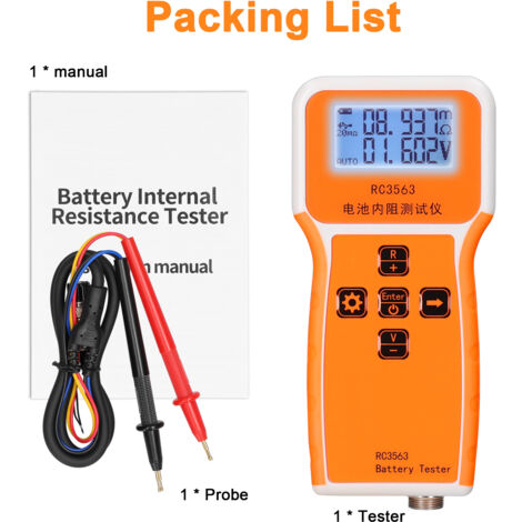 Decdeal RC3563 200Ω 100V Batterie portable Portable Testeur de tension de résistance interne Affichage à 3 chiffres Affichage à 3 chiffres de haute précis (1/5)