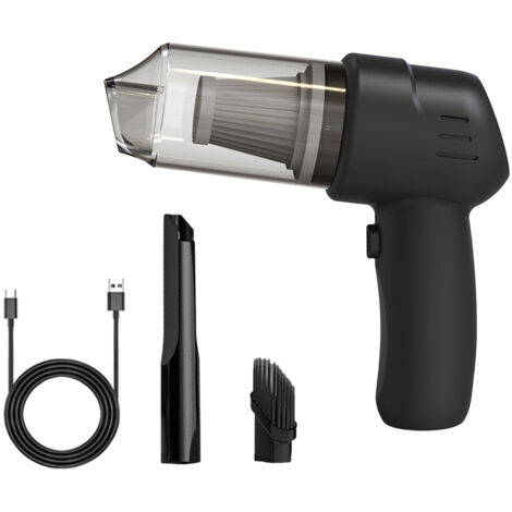 Aspirateur à copeaux Aspirateur portable avec moteur puissant 100W 9000Pa Kit de nettoyage pour aspirateur à main sans fil pour voiture/maison/bureau, Le noir (1/5)