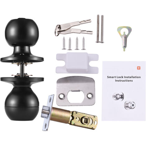 Decdeal Smart Lock Entrée sans clé Porte d'empreinte digitale Bouton Ty Application Remote Opération Remote Type-C Port Recharteable Battery BT BT 3-en-1 Empreinte / clé / Application pour 35-55 mm CH (1/5)