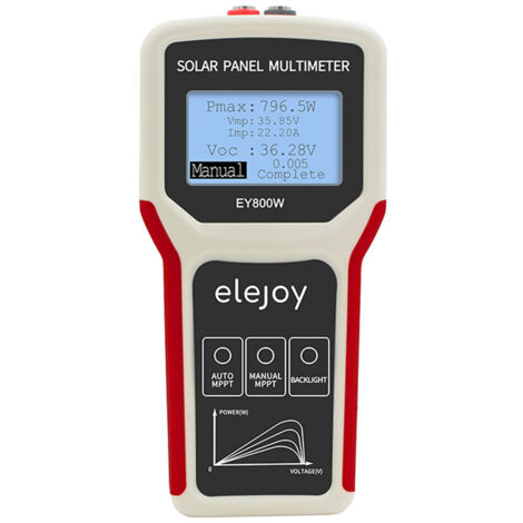 Multimètre de panneau photovoltaïque, testeur MPPT de panneau solaire de détection MPPT automatique/manuelle, avec rétroéclairage LCD (1/5)
