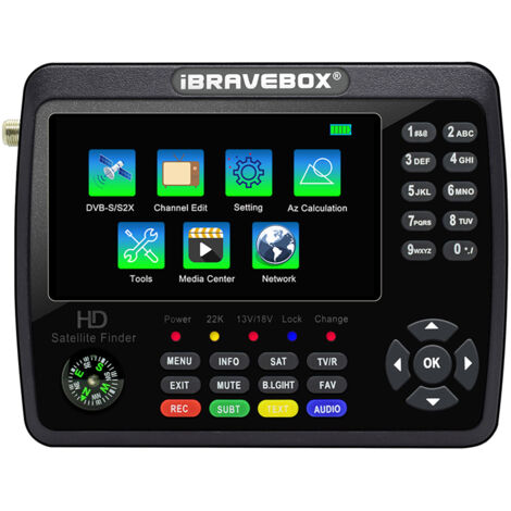 Decdeal – Détecteur de signal satellite portable H.265 – Écran LCD 4,3 pouces – Compatible DVB-S/S2/S2X – Balayage automatique et manuel
