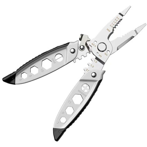Pince à dénuder multifonctionnelle 16 en 1, outil professionnel de dénudage de fil, coupe-câble électrique portable, pince à sertir pour électricien avec boucle de verrouillage en métal (1/5)