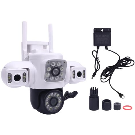 Decdeal Caméra de sécurité extérieure WiFi Wireless Three Lens Motion Detection IP66 Rain Proof HD for Home Survering EU Plug (1/5)