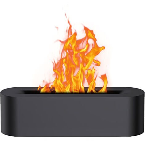 Diffuseur de flamme Humidificateur Arrêt automatique 150 ml Diffuseur d'huiles essentielles 3 modes de minuterie Silencieux 7 couleurs Simulation de flamme Veilleuse USB Humidificateur d'air, Noir (1/5)