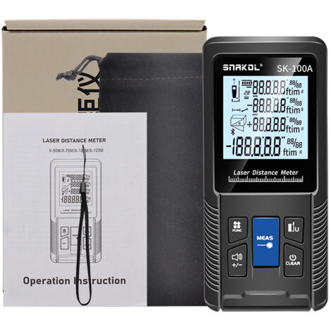 Télémètre laser intelligent Télémètre laser numérique avec zone de volumes continus unique Modes de mesure de Pythagore Fonction réglable IP54 étanche, 100m