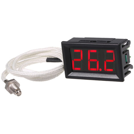 Decdeal – Thermomètre numérique industriel type K – Plage de mesure -30 à 800°C – Affichage LED clair – Précision ±0,3°C – Filetage M6 (1/5)