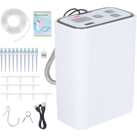 Système d'Arrosage Rechargeable Programmable avec Pompe Intégrée,Arrosage chronométré,100 Combinaisons chronométrées,10 Connecteurs 3 Voies,10 flèche d'égouttement (1/5)