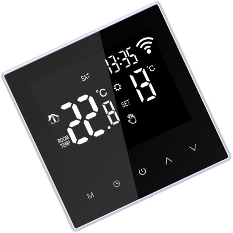 Wifi thermostat de chauffage au sol APP control Cycle programmable hebdomadaire LCD grand écran Convient à la maison école bureau hôtel 16A (avec fonction wifi). (1/5)