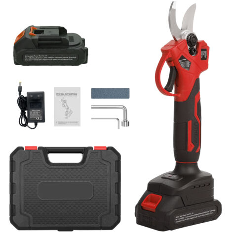 Decdeal Sécateur électrique sans fil 20V - Coupe 30mm - 2 batteries 2.0Ah - avec batterie et chargeur - Pour branches d'arbres et verger (1/5)