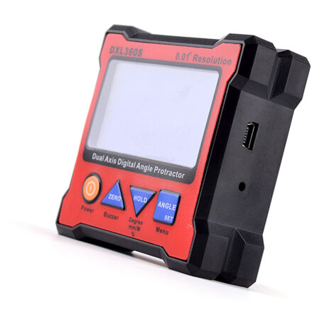 DXL360S Rapporteur d'angle numérique à double axe avec base magnétique à 5 côtés Jauge de niveau à affichage numérique à double axe de haute précision 100-240 V 50-60 Hz (1/5)