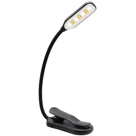 Lampe de lecture rechargeable 7 LED avec 3 luminosités, lampe de lecture de nuit, interrupteur tactile, lampe de chevet pour vers de bibliothèque, enfants, facile à clipser sur le livre (1/5)