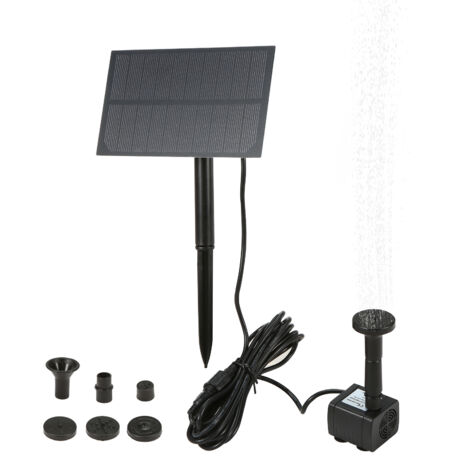 Fontaine Solaire 240 L/h Avec Panneau 6V 10W USB – Pompe à Eau Jardin, Baignoire Oiseaux & Bassin Extérieur
