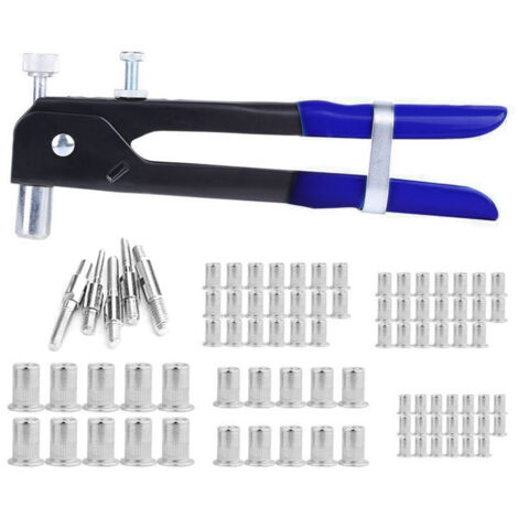 86PCS Pistolet à rivets pour écrous filetés M3-M8 Outil d'insertion de rivets Kit d'écrous à rivets (1/5)