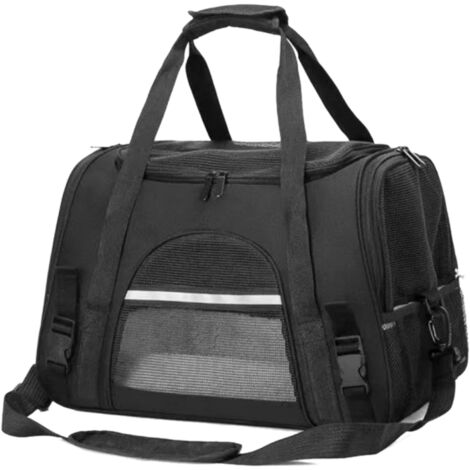 Sac pour animaux de compagnie sac de chat Portable sac de sortie pour chien sac pour animaux de compagnie à bandoulière respirant sac de voiture pour animaux de compagnie S, Noir (1/5)