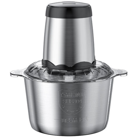 Hachoir à viande électrique 3L, grande capacité domestique, en acier inoxydable, 2 vitesses, 300W, haute puissance, cuiseur de cuisine, mélangeur, Prise UE, Argent